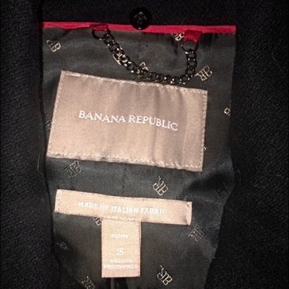 Amazing Banana Republic fur collar black trench coat - Picture 4 of 5